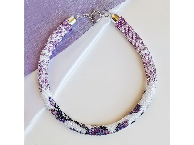 Прикраса із бісеру кольє-джгут "Симфонія"