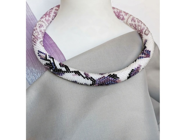 Прикраса із бісеру кольє-джгут "Симфонія"