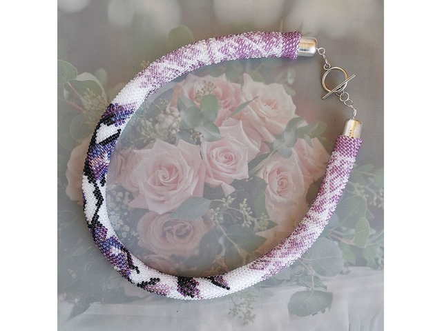 Прикраса із бісеру кольє-джгут "Симфонія"