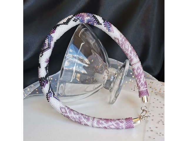 Прикраса із бісеру кольє-джгут "Симфонія"