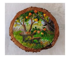 Миниатюра на древесном спиле 