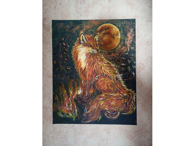 Картина «Вогняна Лисиця» 40×50 см, акрил на полотні