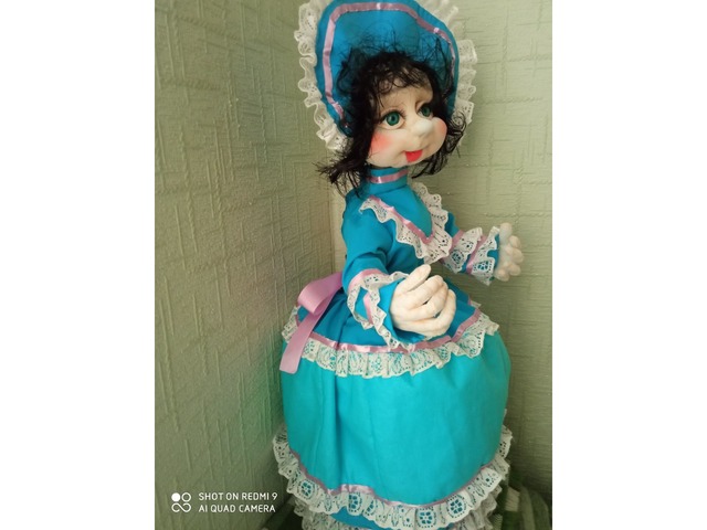 Интерьерная кукла Барышня чехол на чайник ручная работа Чулочная Техника к 8 марта