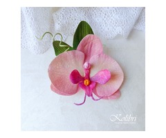 Заколка для волосся рожева орхідея