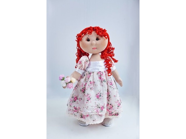 Интерьерная кукла с рыжими волосами, куклы ручной работы