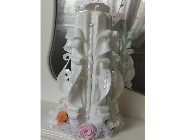 Свеча резная  ручной работы "Невеста" 17 см