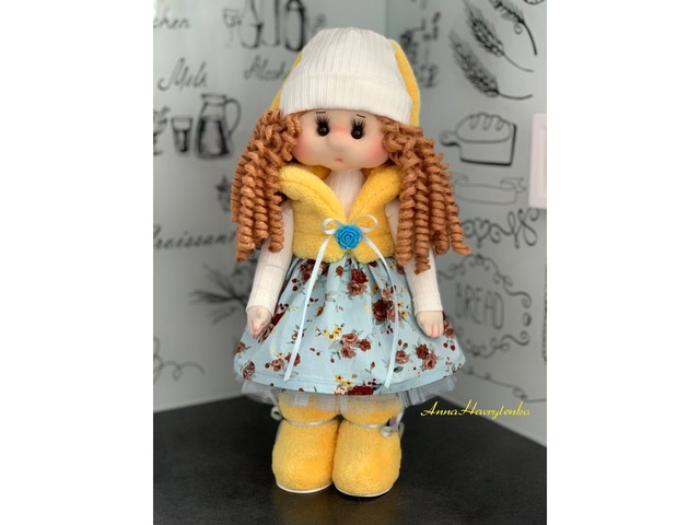 Интерьерная текстильная кукла ручной работы.
