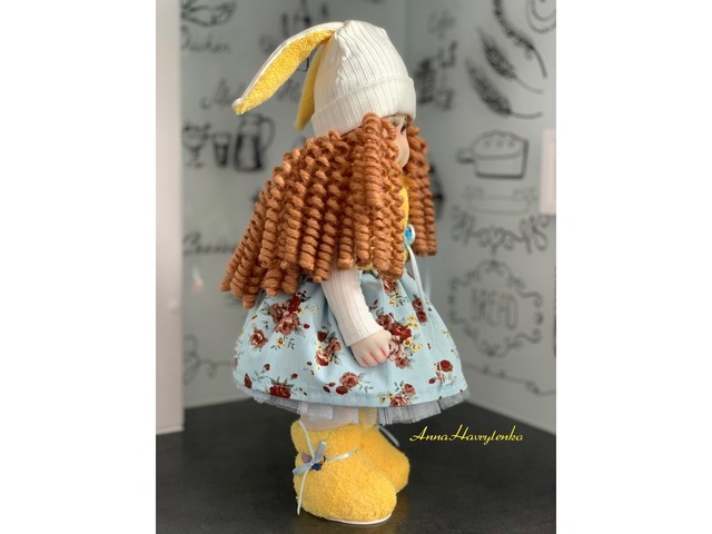 Интерьерная текстильная кукла ручной работы.