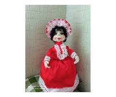 Интерьерная кукла- грелка Барышня на чайник ручная работа Чулочная Техника