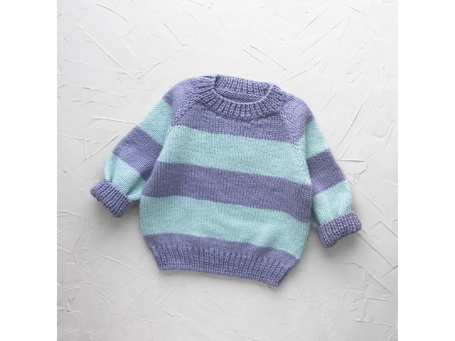 Детский вязаный свитер / джемпер в полоску / кофта / реглан
