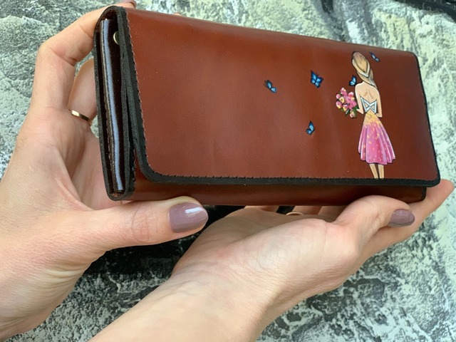 Шкіряний гаманець ручної роботи