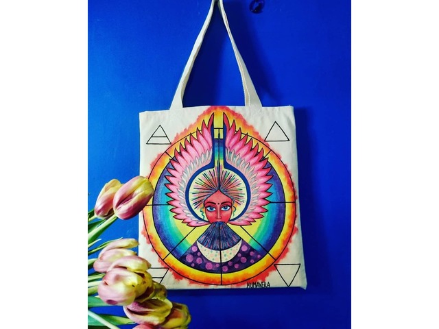 Эксклюзивная эко-сумка, художественная роспись, шоппер