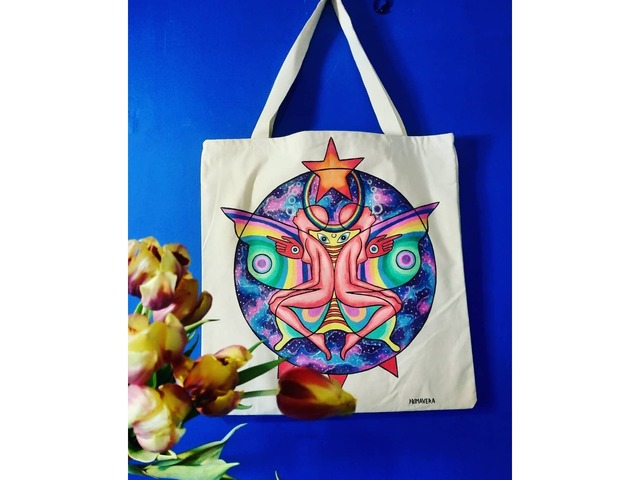 Эксклюзивная эко-сумка, художественная роспись, шоппер