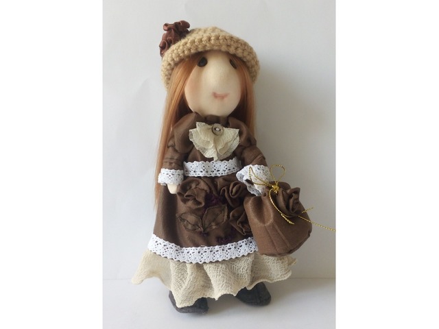 Текстильная интерьернай кукла ручной работы Николь
