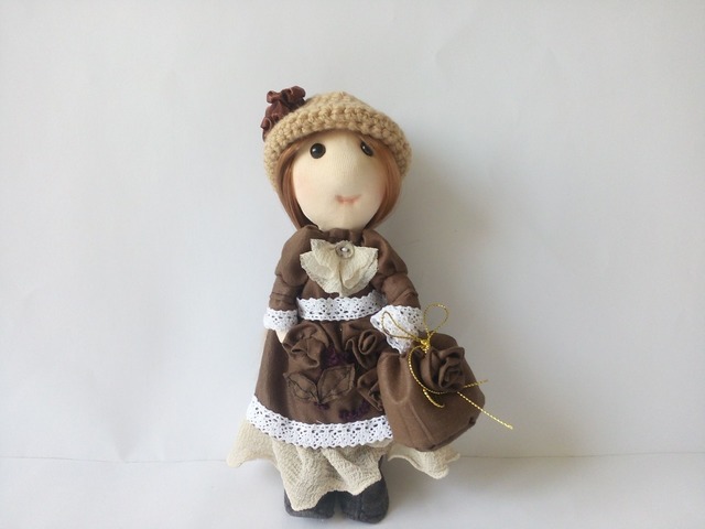Текстильная интерьернай кукла ручной работы Николь
