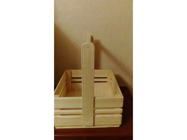 Деревянная корзинка кашпо для оформления подарков