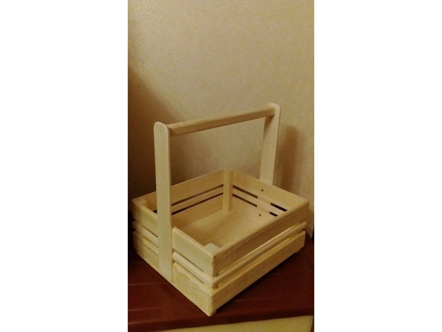 Деревянная корзинка кашпо для оформления подарков