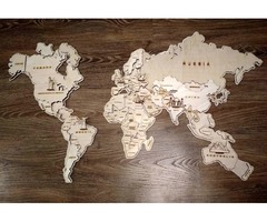Настенная карта Мира 1000 ммх600 мм на английском языке многослойная