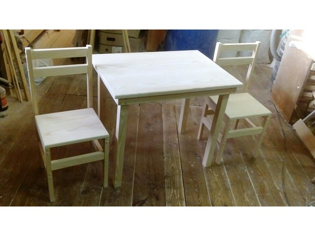 Комплект 1 столик 2 стула детская деревянная мебель