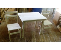 Комплект 1 столик 2 стула детская деревянная мебель