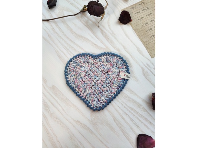 Салфетка подставка под горячее в форме сердца «Зефир» (размер 12,5*11 см)