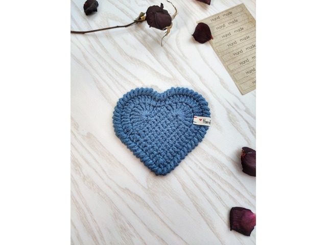 Салфетка подставка под горячее в форме сердца «Зефир» (размер 12,5*11 см)