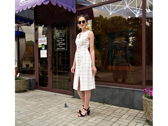 Летнее льняное платье в деловом стиле, летнее платье из льна, платье для офиса