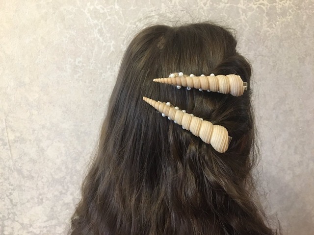 Заколки для волос с натуральних ракушек
