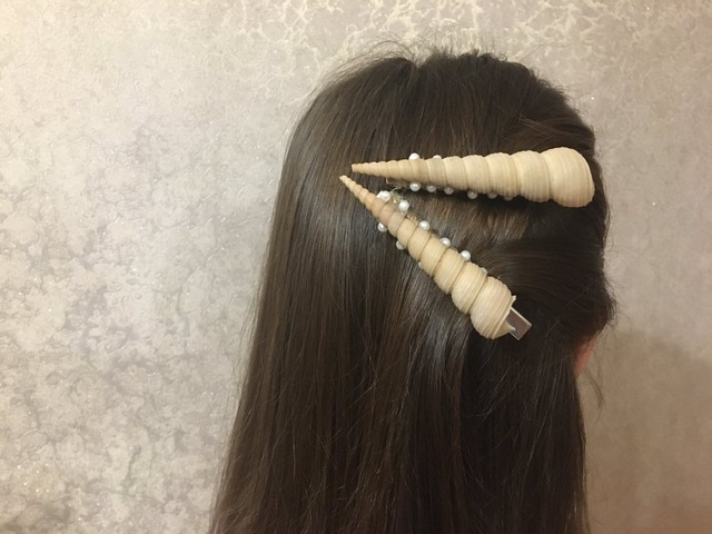 Заколки для волос с натуральних ракушек