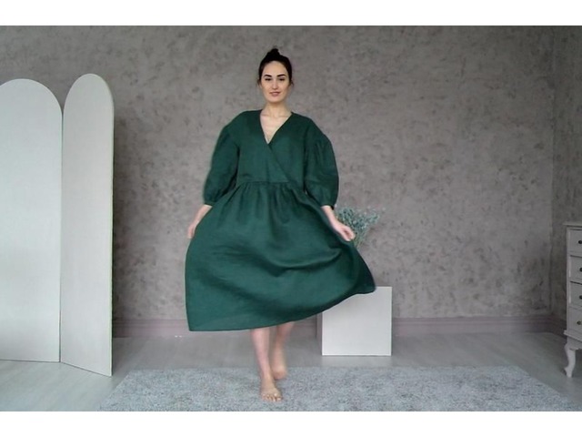 Льняное платье оверсайз, летнее платье из льна,  платье в стиле бохо