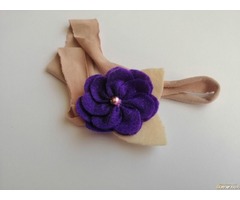 Повязка для волосся фіолетова квітка