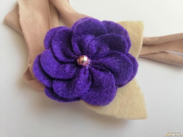 Повязка для волосся фіолетова квітка