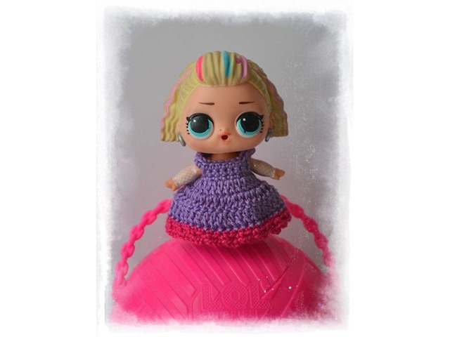 Платье вязаное для куклы Лол