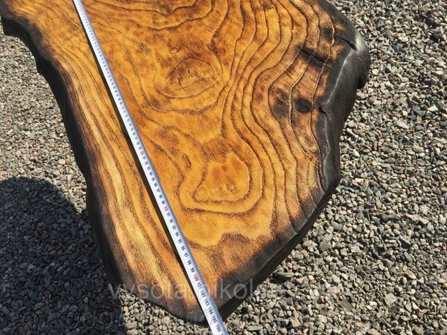 НАБІР. Журнальний столик з дерева шовковиці та натурального граніту. Камінь & граніт.